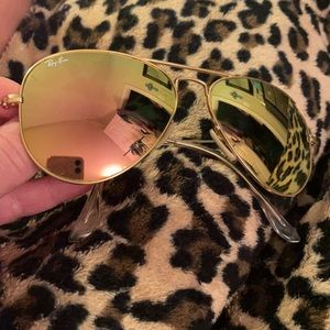 Rose gold ray ban aviators